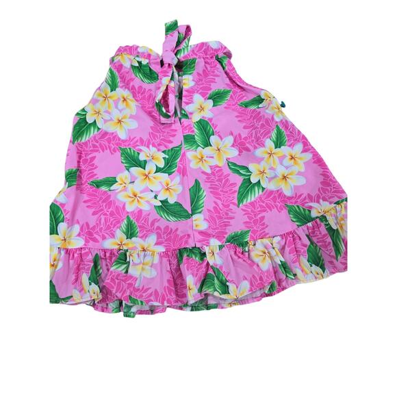 Baby Girl 2 Piece Hawaiian Set - Pink tie back top - Picture 3 of 5